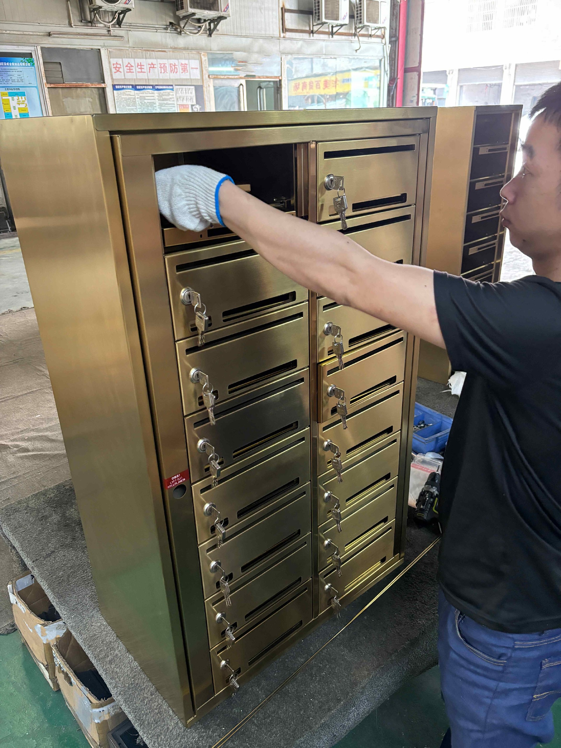 PVD gold coated stainless steel mailboxes