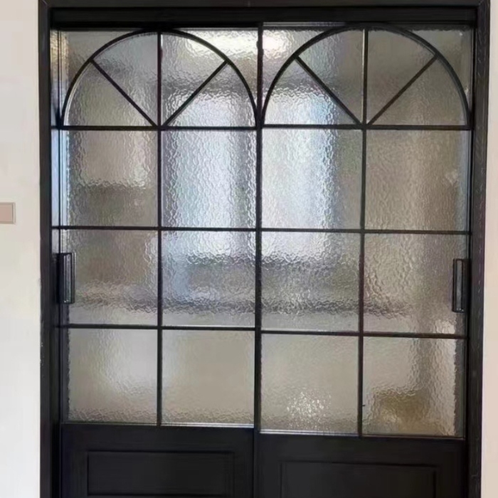 Black Aluminum Internal French Door with Glass