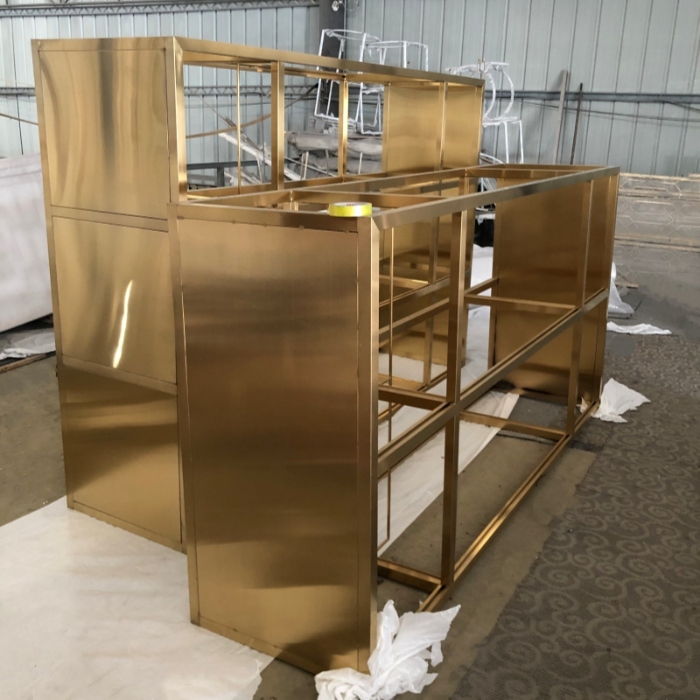 Brushed PVD Gold Stainless Steel Shelving Units