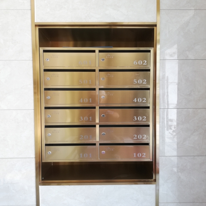 PVD Gold Finished SUS Apartment Mailboxes