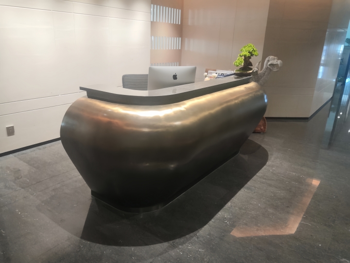 PVD brass stainless steel reception desk