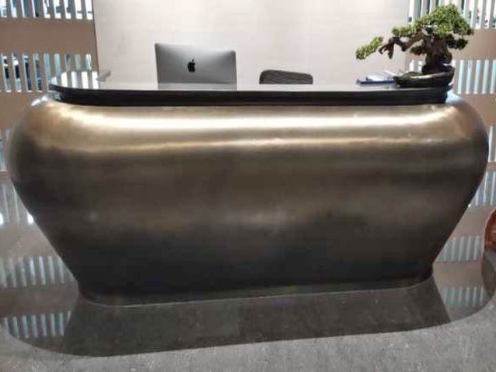 Brush finished PVD brass stainless steel desk