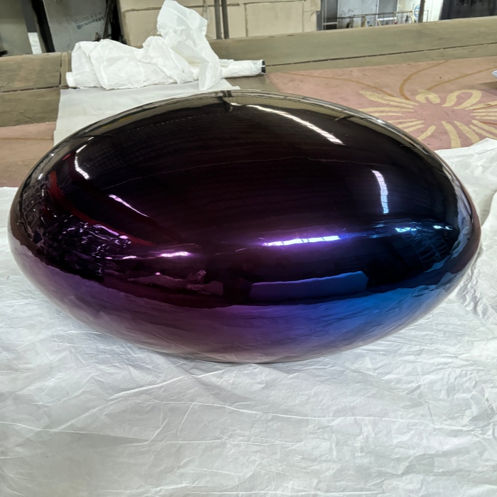 PVD Purple-Blue Finished Stainless Steel Sculpture