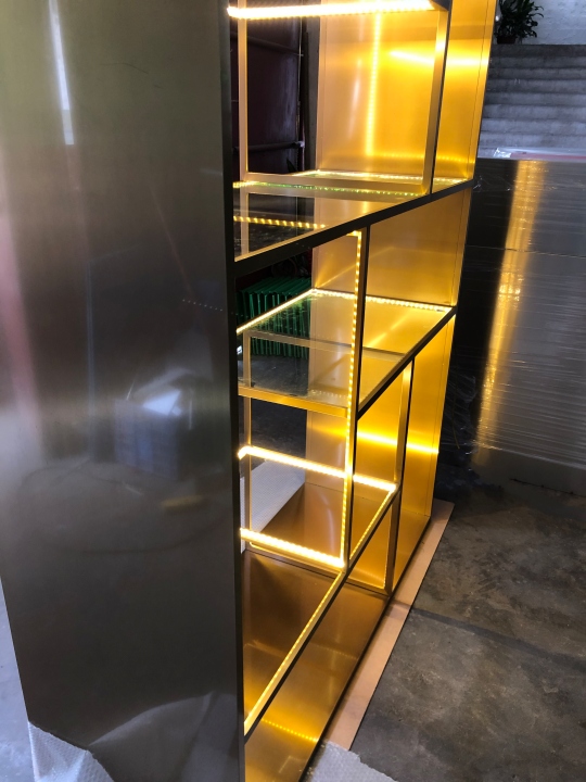 Metal wine cabinet with LED